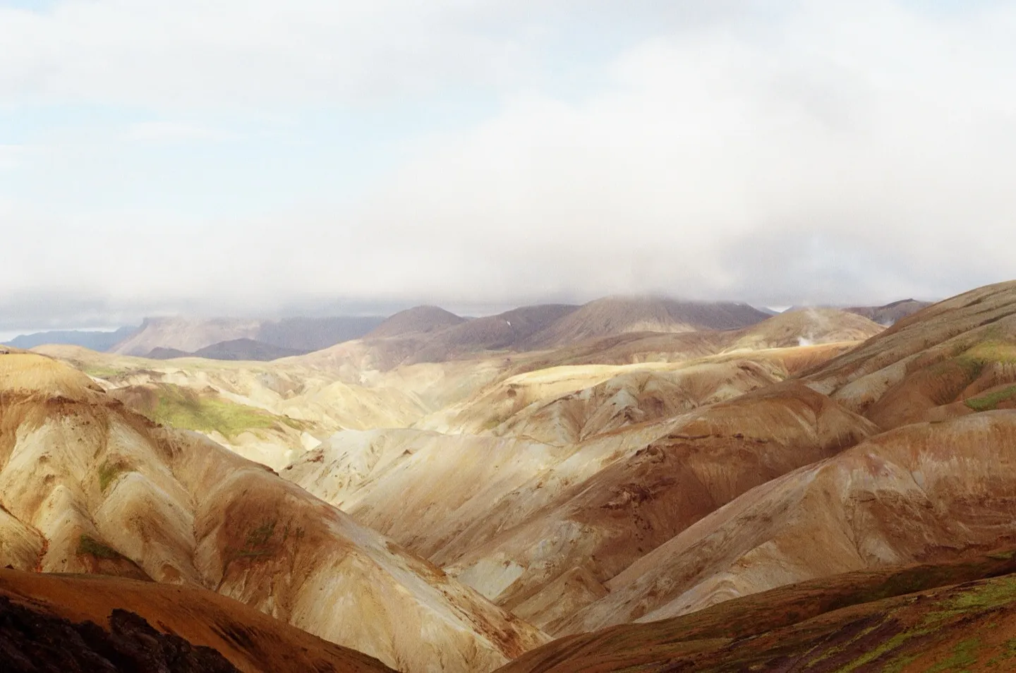 Layers of coloured volcanic mountains in Iceland