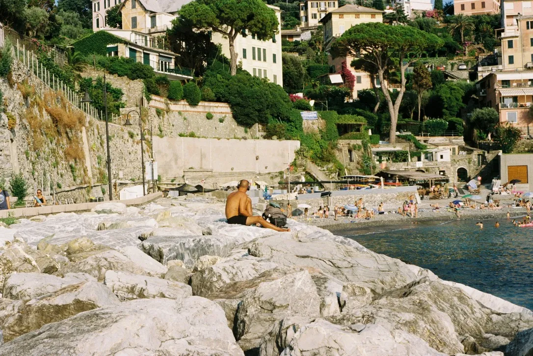 Rocky waterfront of an Italian coastal village
