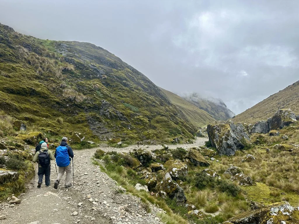 Salkantay Pass summit at 4,630m with snow-capped peaks on the Salkantay Trek