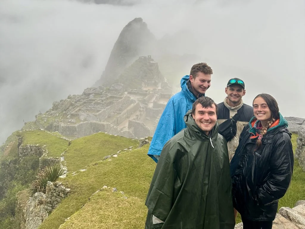 Switchback trail climbing from Aguas Calientes to Machu Picchu